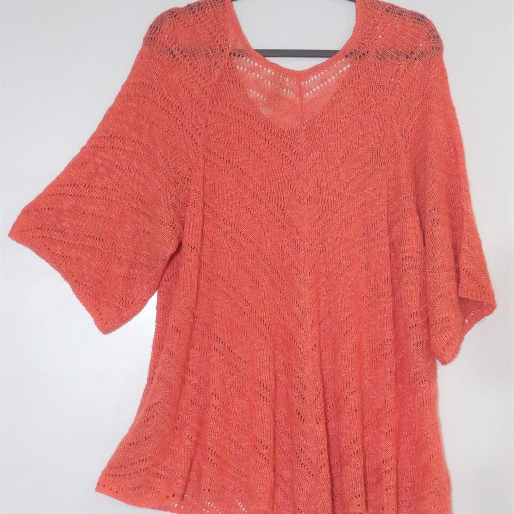 WOMEN'S FADED GLORY DEEP CORAL TUNIC SWEATER WITH TANK TOP